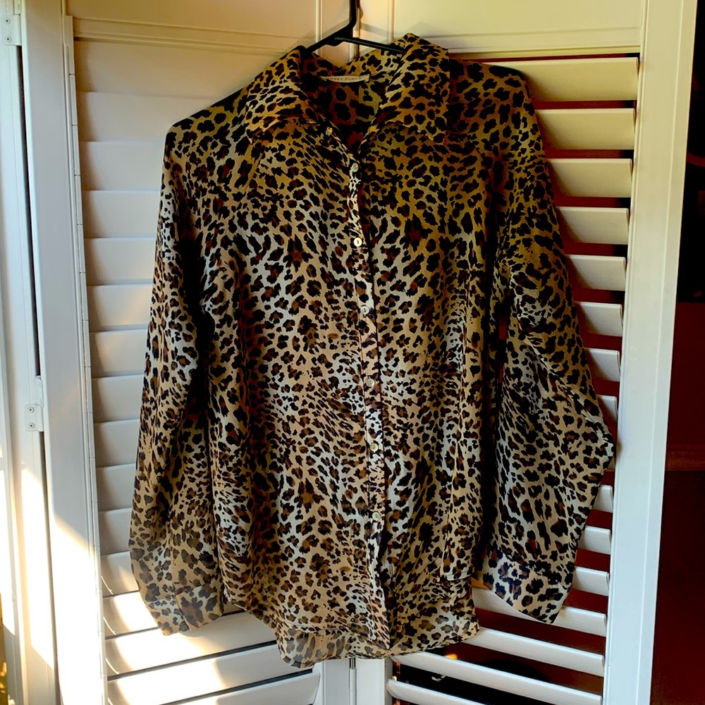 Sheer 🐆 Print Blouse